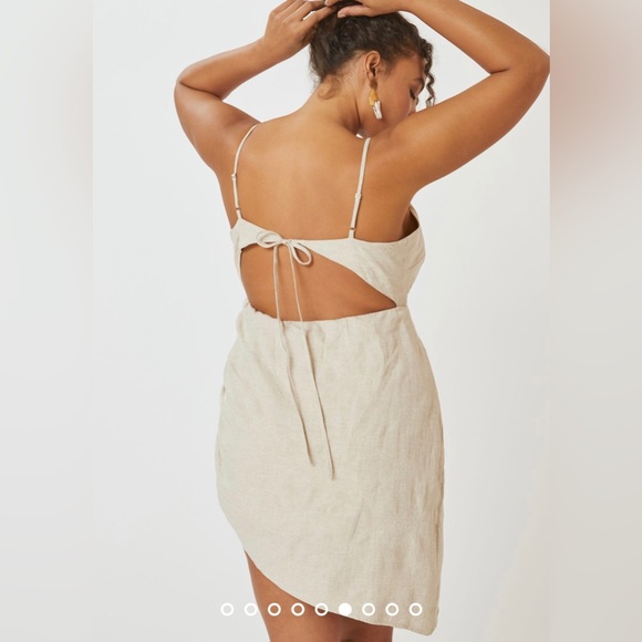 Anthropologie Plus Flat White Ruched Mini Dress Size 3x - Picture 2 of 5